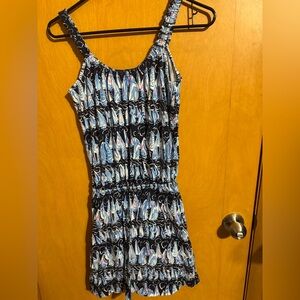 Lilly Pulitzer Blue and White Patterned Romper